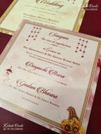 KLB-1291 Creme Bride Groom Laser Cut Padded Thick Wedding Card (2 Page)