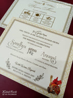 KLB-1304 Grey Bride Groom Door Style Semi Box Wedding Card (2 Page)-Kalash Cards