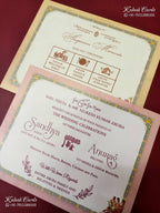 KLB-1305 White Purple Bride Groom Door Style Semi Box Wedding Card (2 Page)-Kalash Cards