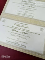 KLB-1312 White Traditional Embossed Semi Box Wedding Card (2 Page & Couple Name Acrylic)-Kalash Cards