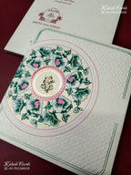 KLB-1314 White Floral Embossed Semi Box Wedding Card (2 Page)-Kalash Cards