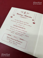 KLB-1314 White Floral Embossed Semi Box Wedding Card (2 Page)-Kalash Cards