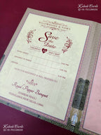 KLB-1341 Brown Bride Groom Semi Box Wedding Card (2 Page)-Kalash Cards