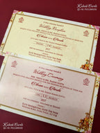 KLB-1344 Creme Brown Bride Groom Semi Box Wedding Card (2 Page)-Kalash Cards