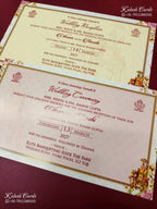 KLB-1344 Creme Brown Bride Groom Semi Box Wedding Card (2 Page)-Kalash Cards