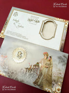 KLB-1345 Green Bride Groom Semi Box Wedding Card (2 Page)-Kalash Cards