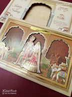 KLB-1395 Brown Bride Groom Elephant Laser Cut Padded Thick Wedding Card (2 Page)-Kalash Cards