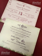 KLB-1431 Red Bride Groom Carry Bag Style Semi Box Wedding Card (2 Page)-Kalash Cards