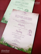 KLB-1498 Blue Elephant Semi Box Wedding Card (2 Page)-Kalash Cards
