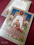 KLB-1501 Blue Bride Groom 3D Gold Foil Semi Box Wedding Card (2 Page)-Kalash Cards