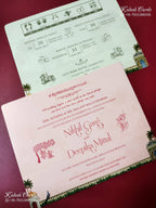 KLB-1520 White Royal Arch Door Style Semi Box Wedding Card (2 Page)-Kalash Cards