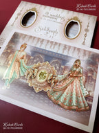 KLB-1523 Purple Bride Groom Semi Box Wedding Card (2 Page)-Kalash Cards