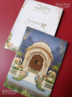 KLB-1532 Blue Mandap Semi Box Wedding Card (2 Page)-Kalash Cards