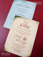 KLB-1533 Blue Bride Groom Semi Box Wedding Card (2 Page)-Kalash Cards