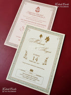 KLB-1535 Creme Tree of Life Semi Box Wedding Card (2 Page)-Kalash Cards