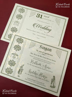 KLB-1556 White Floral Embossed Semi Box Wedding Card (2 Page)-Kalash Cards