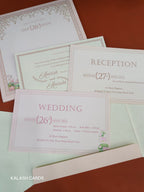 KLB503 Pastel Pink Lotus Theme Semi Box Wedding Card (2 Page)-Kalash Cards