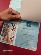 KLB553 Raja Rani Design Paper Wedding Card (2 Page)-Kalash Cards