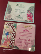 KLB557 Raja Rani Design Paper Wedding Card (2 Page & 1 Transparent PVC)-Kalash Cards