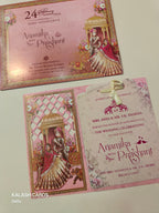 KLB561 Raja Rani Design Paper Wedding Card (2 Page & 1 Transparent PVC)-Kalash Cards