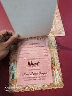 KLB567 Raja Rani Design Carry Bag Paper Wedding Card (2 Page & 1 Transparent PVC)-Kalash Cards