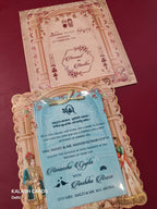 KLB567 Raja Rani Design Carry Bag Paper Wedding Card (2 Page & 1 Transparent PVC)-Kalash Cards