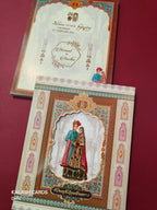 KLB576 3 Fold Style Raja Rani Design Paper Wedding Card (2 Page)-Kalash Cards