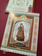 KLB576 3 Fold Style Raja Rani Design Paper Wedding Card (2 Page)-Kalash Cards