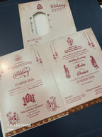 KLB584 Traditional Raja Rani Theme Paper Wedding Card (2 Page)-Kalash Cards