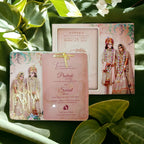 KLB585 Dulha Dulhan Paper Wedding Card with 2 Inserts and Transparent Insert - Kalash Cards