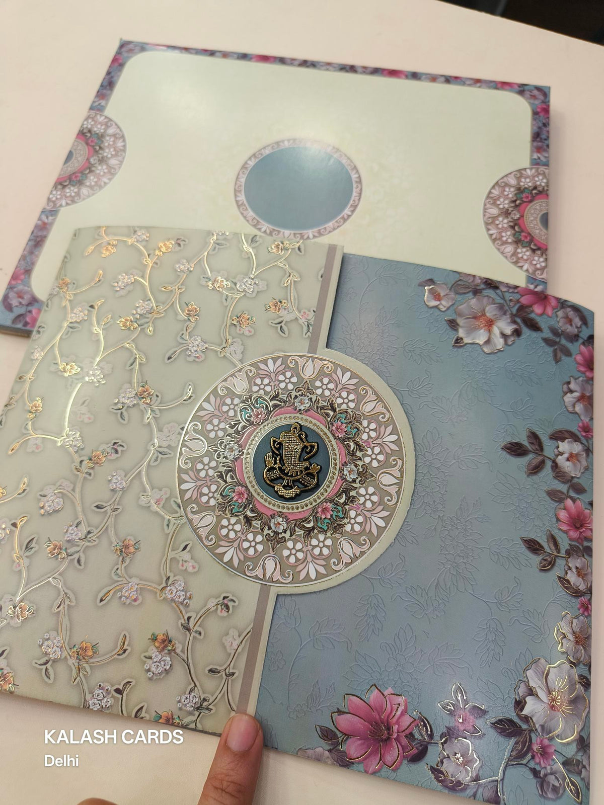 KLB591 Floral Theme Wedding Card (2 Page)-Kalash Cards