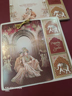 KLB594 Raja Rani Design Paper Wedding Card (1 Cover & 2 Page)-Kalash Cards