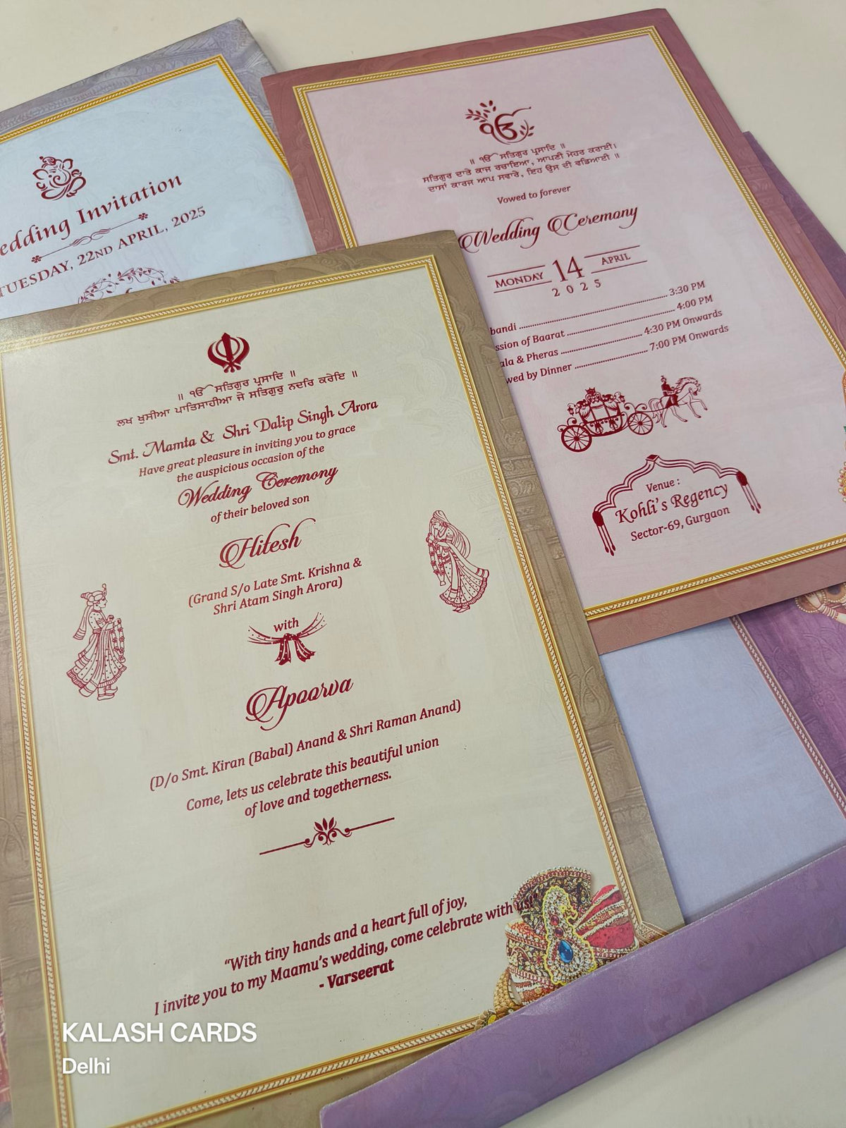 KLB595 Raja Rani Theme Wedding Card (2 page)-Kalash Cards