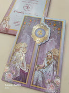 KLB595 Raja Rani Theme Wedding Card (2 page)-Kalash Cards