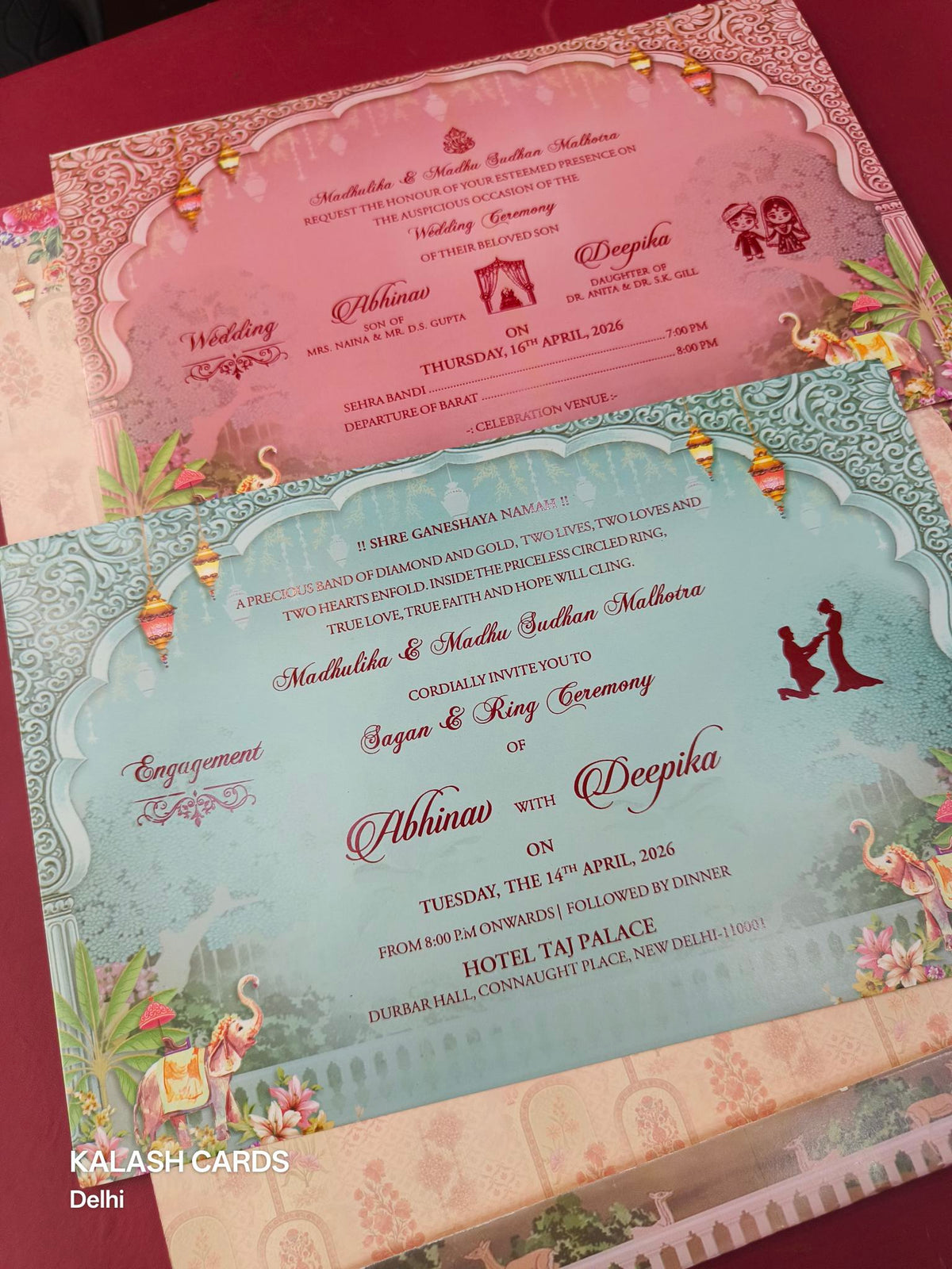 KLB596 Raja Rani Theme Wedding Card (2 Page)-Kalash Cards
