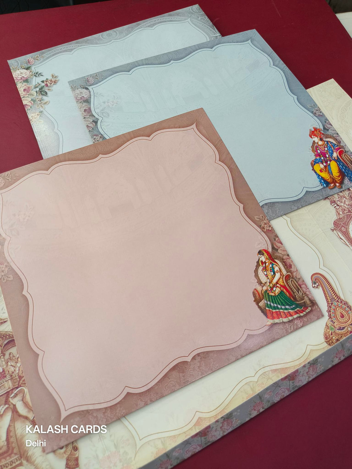KLB597 Dulha Dulhan Design Wedding Card (2 Page)-Kalash Cards