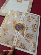 KLB598 Floral Design Wedding Card (2 Page)-Kalash Cards