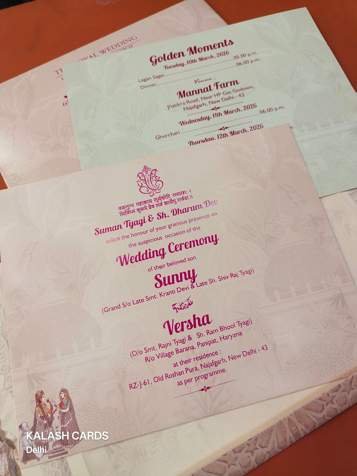 KLB600 Dulha Dulhan Design Wedding Card (2 Page)-Kalash Cards