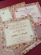 KLB604 Brown Design Wedding Card (2 page)-Kalash Cards