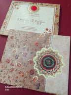 KLB604 Brown Design Wedding Card (2 page)-Kalash Cards