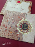 KLB604 Brown Design Wedding Card (2 page)-Kalash Cards