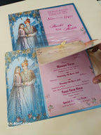 KLB605 Raja Rani Design Wedding Card (2 Pages and 1 Transparent PVC)-Kalash Cards