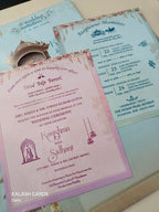 KLB606 Royal Dulha Dulhan Theme Wedding Card (2 Page)-Kalash Cards