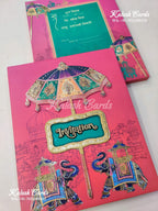 KLB635 Traditional Elephant Design Padding Hardboard Thick Wedding Card (2 Thick Page)-Kalash Cards