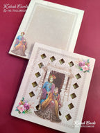 KLB637 Raja Rani Theme Semi Box Wedding Card (2 Page)-Kalash Cards