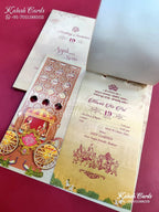 KLB638 Chariot Theme Semi Box Wedding Card (2 Page)-Kalash Cards