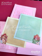 KLB639 Dulha Dulhan Theme Semi Box Wedding Card (2 Page)-Kalash Cards