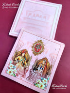 KLB639 Dulha Dulhan Theme Semi Box Wedding Card (2 Page)-Kalash Cards
