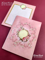 KLB640 Floral Design Semi Box Wedding Card (2 Page)-Kalash Cards