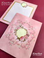 KLB640 Floral Design Semi Box Wedding Card (2 Page)-Kalash Cards